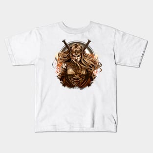 Shield-maiden or Shieldmaiden Emblem Kids T-Shirt